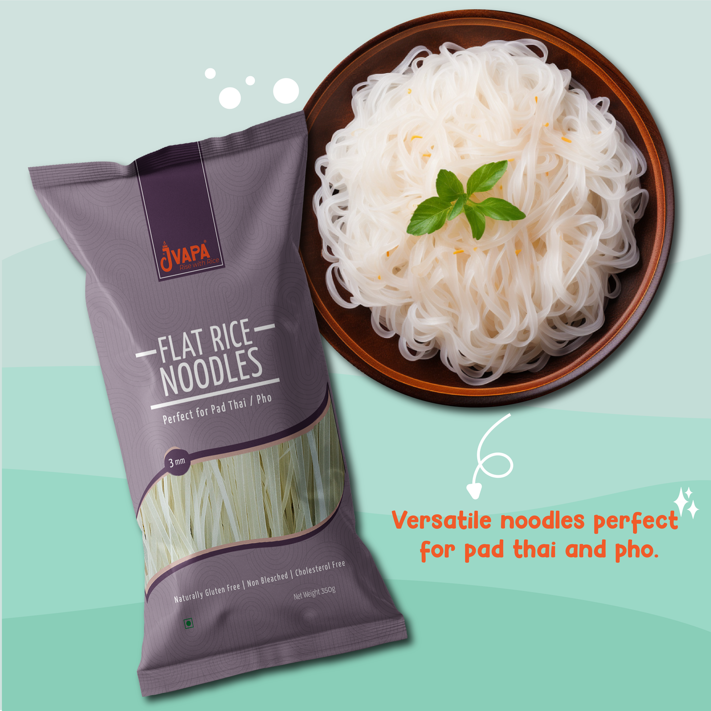 Flat Rice Noodles 350g (Pack of 2)